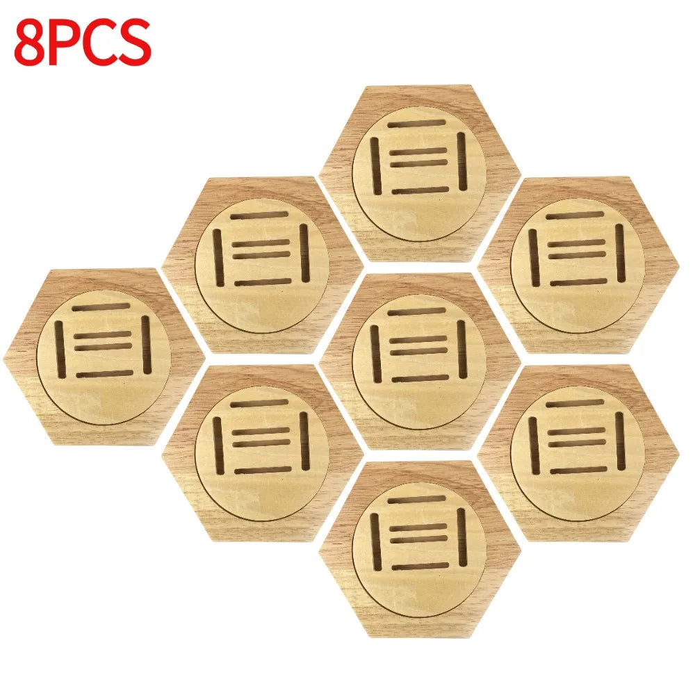 1-10Pcs Wooden Medal Display Racks Hexagonal Honeycomb Combination Medal Holder Honor Commemorative Display Home Wall Decoration
