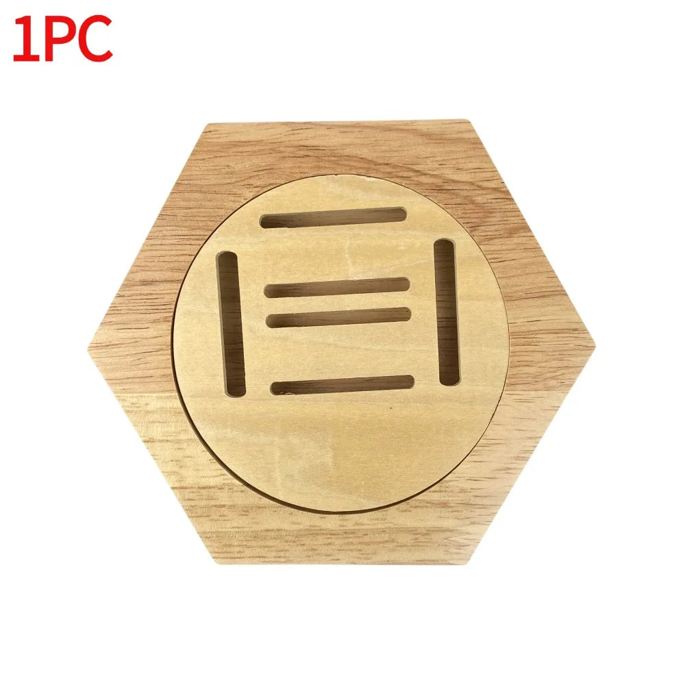 1-10Pcs Wooden Medal Display Racks Hexagonal Honeycomb Combination Medal Holder Honor Commemorative Display Home Wall Decoration